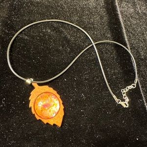 HAND PAINTED Wooden Leave Necklace by INDIANA ARTIST SUSAN OTTINGER One of Kind